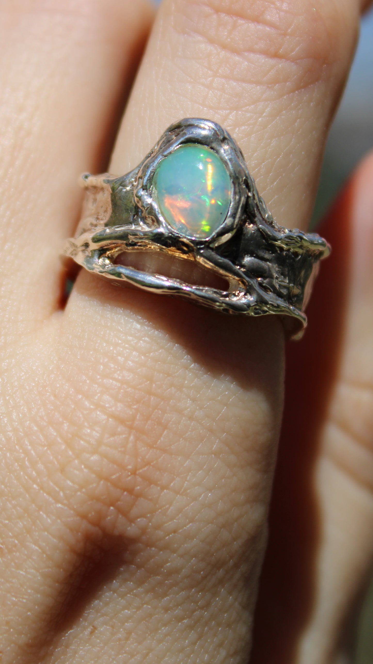 Anillo Ópalo irregular