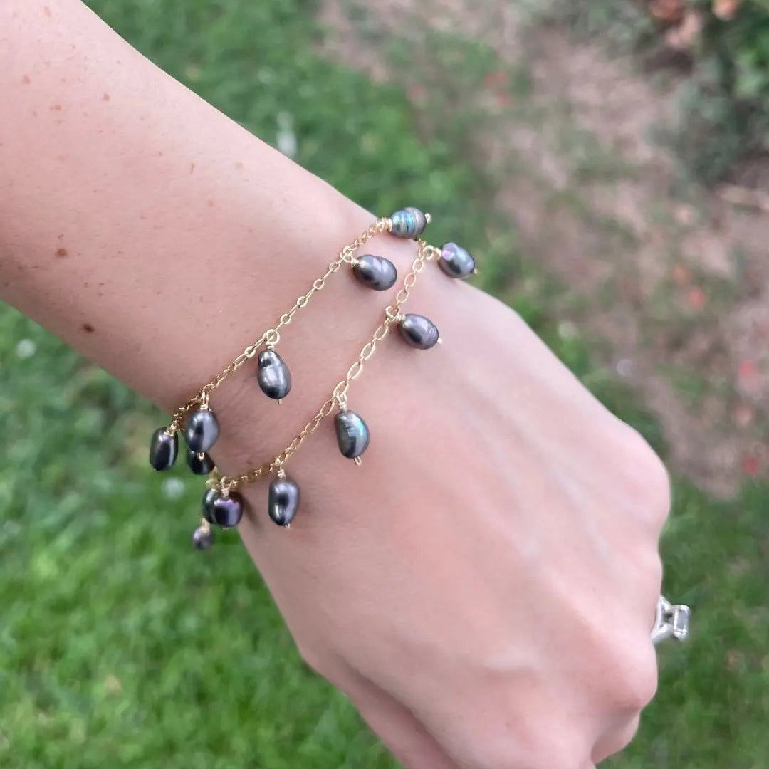 Pulsera Luna con perlas cultivadas artesanal — URi Atelier