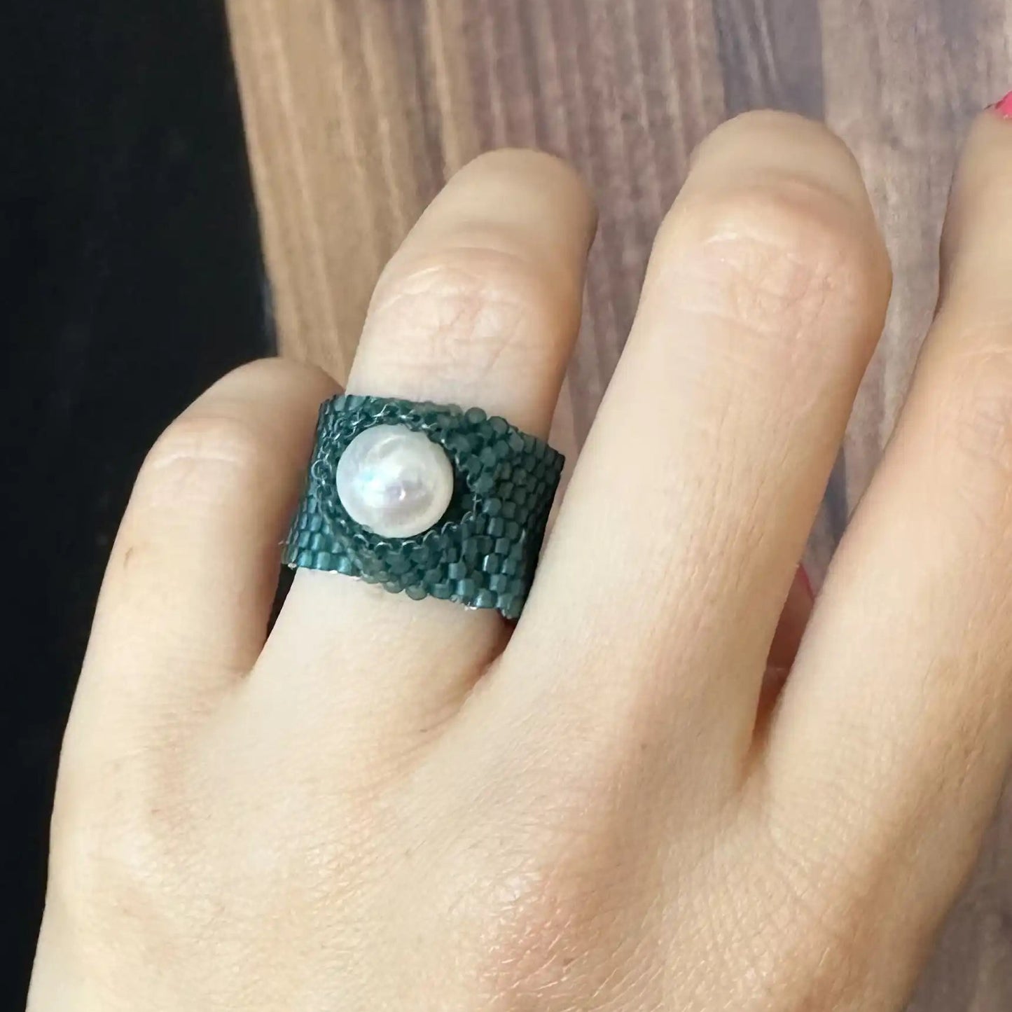 Anillo-Marea Miyuki Artesanal