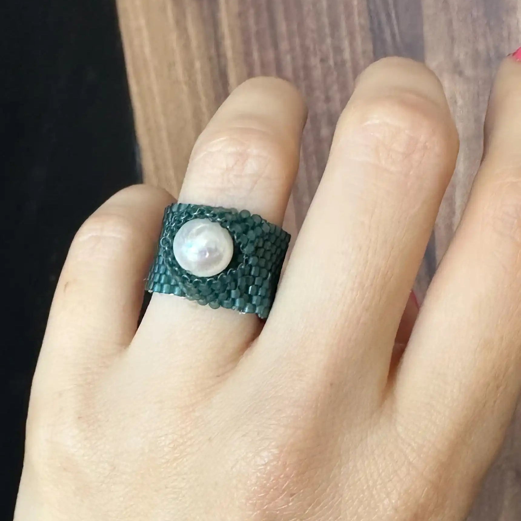 Anillo-Marea Miyuki Artesanal