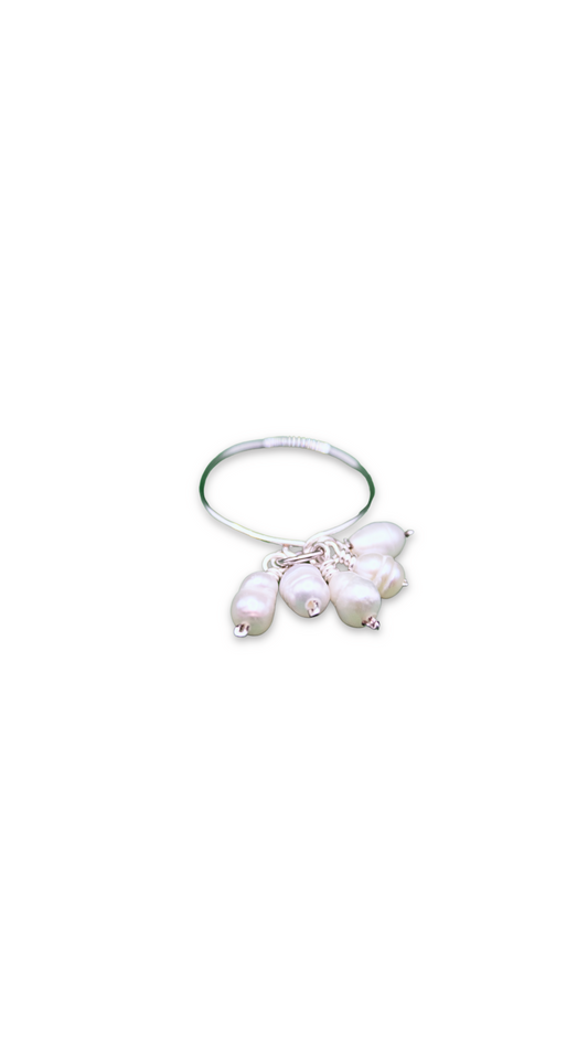 Anillo Nova con perlas naturales