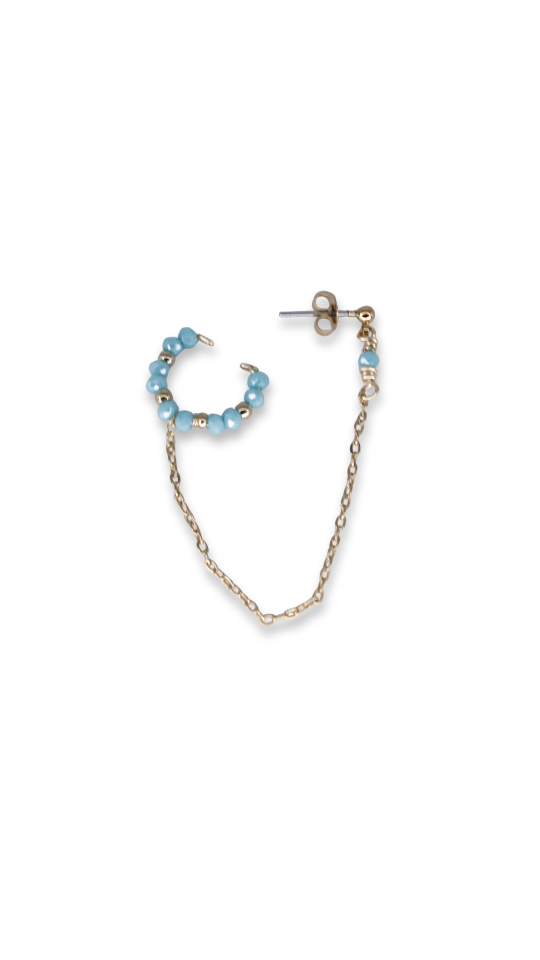 Arete largo Astra con piedras iolitas diseño artesanal mexicano