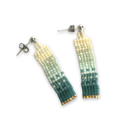 aretes artesanales con cuentas miyuki