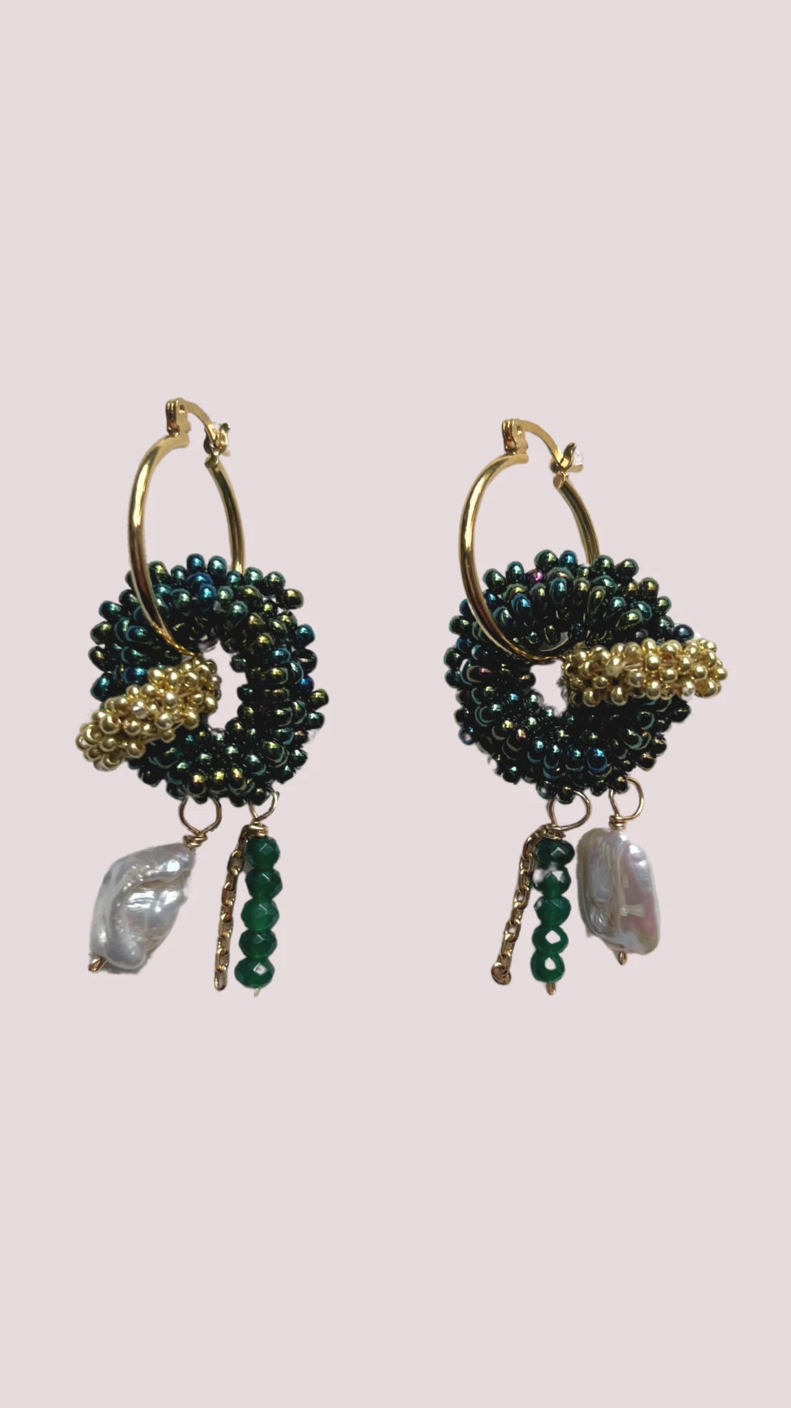 Aretes largos Aiyana hechos a mano con cristales checos