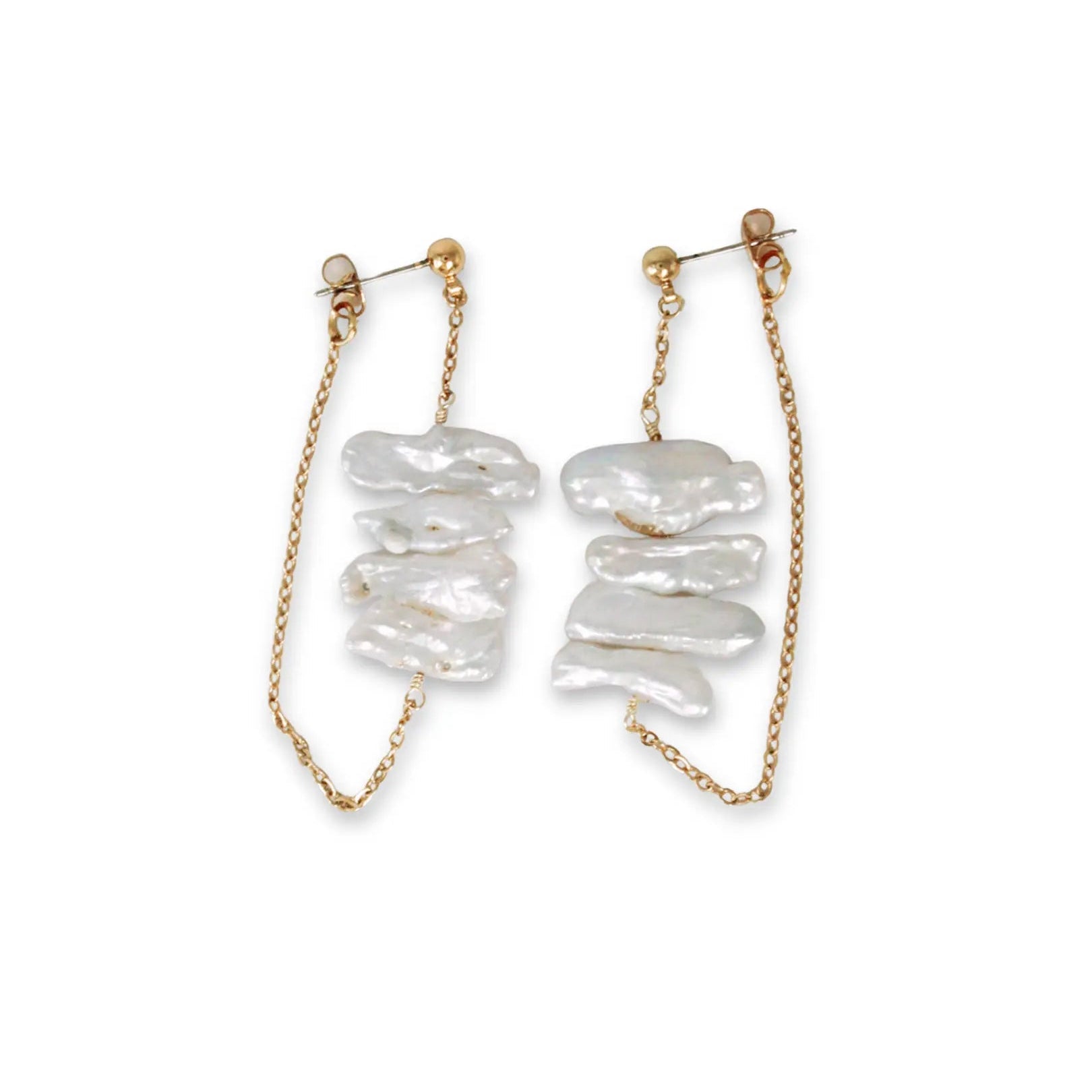 Aretes Artemisa con perlas hojuela