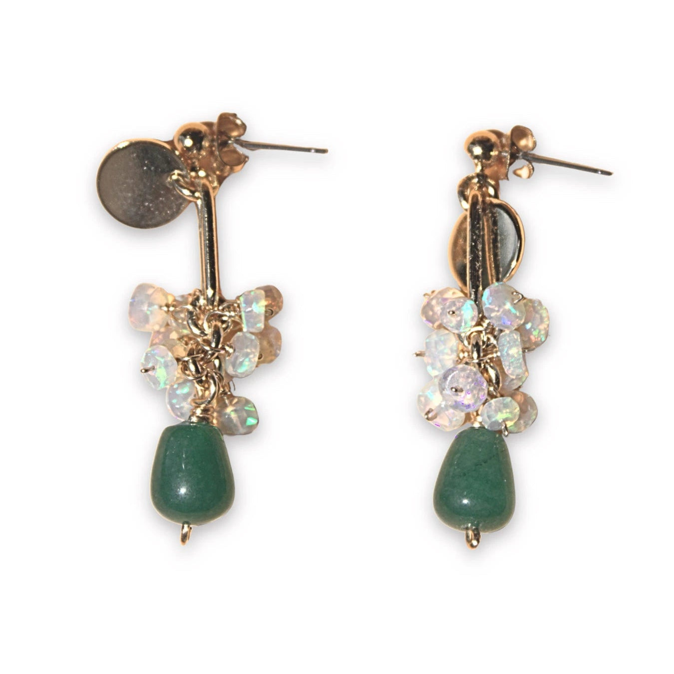Aretes Aurora con jade en forma de gota