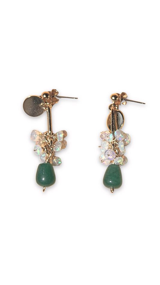 Aretes Aurora con jade en forma de gota