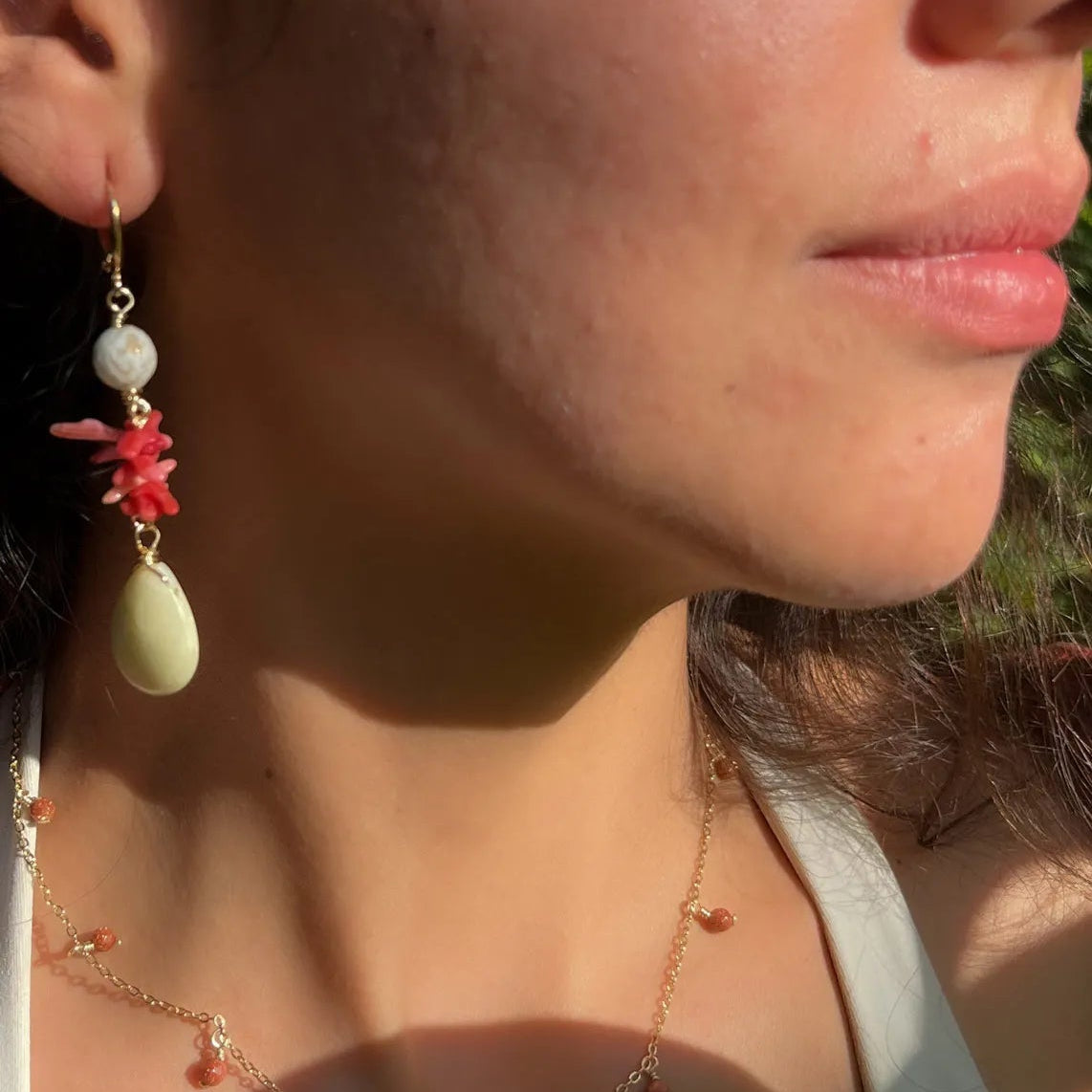 Aretes Azara con piedras naturales