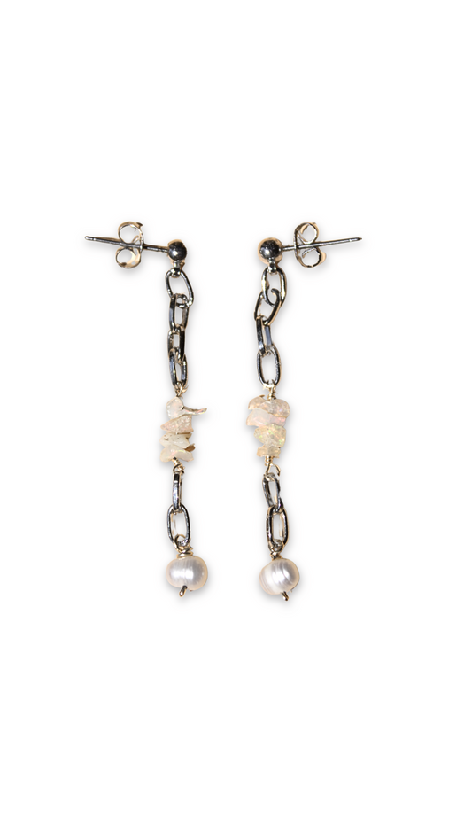 Aretes Cosmo con ópalos etíopes azules
