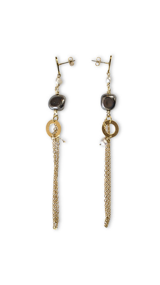 Aretes Diora con ágata natural