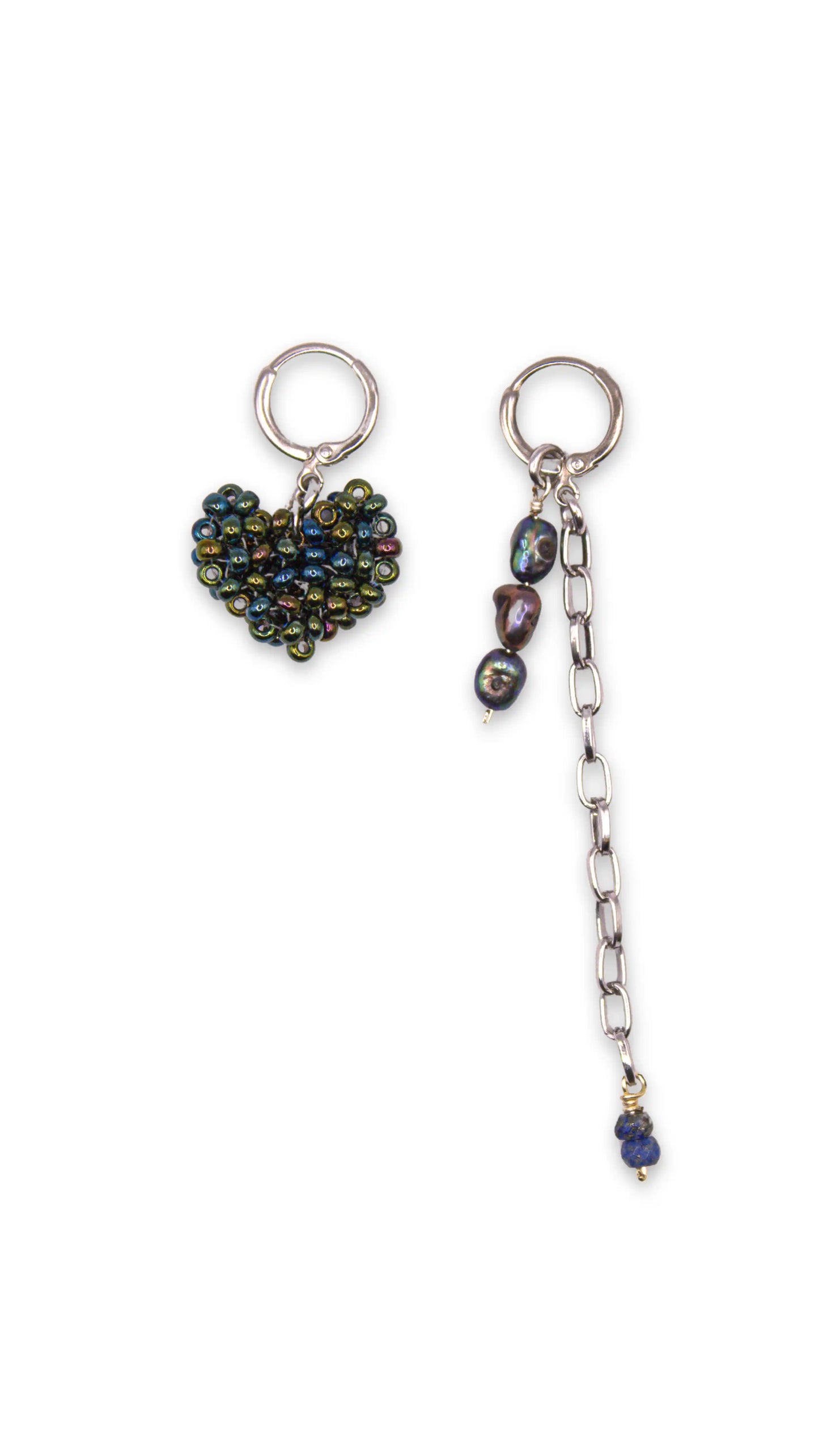 Aretes Inara II con lapislázuli y perlas nugget — URi Atelier