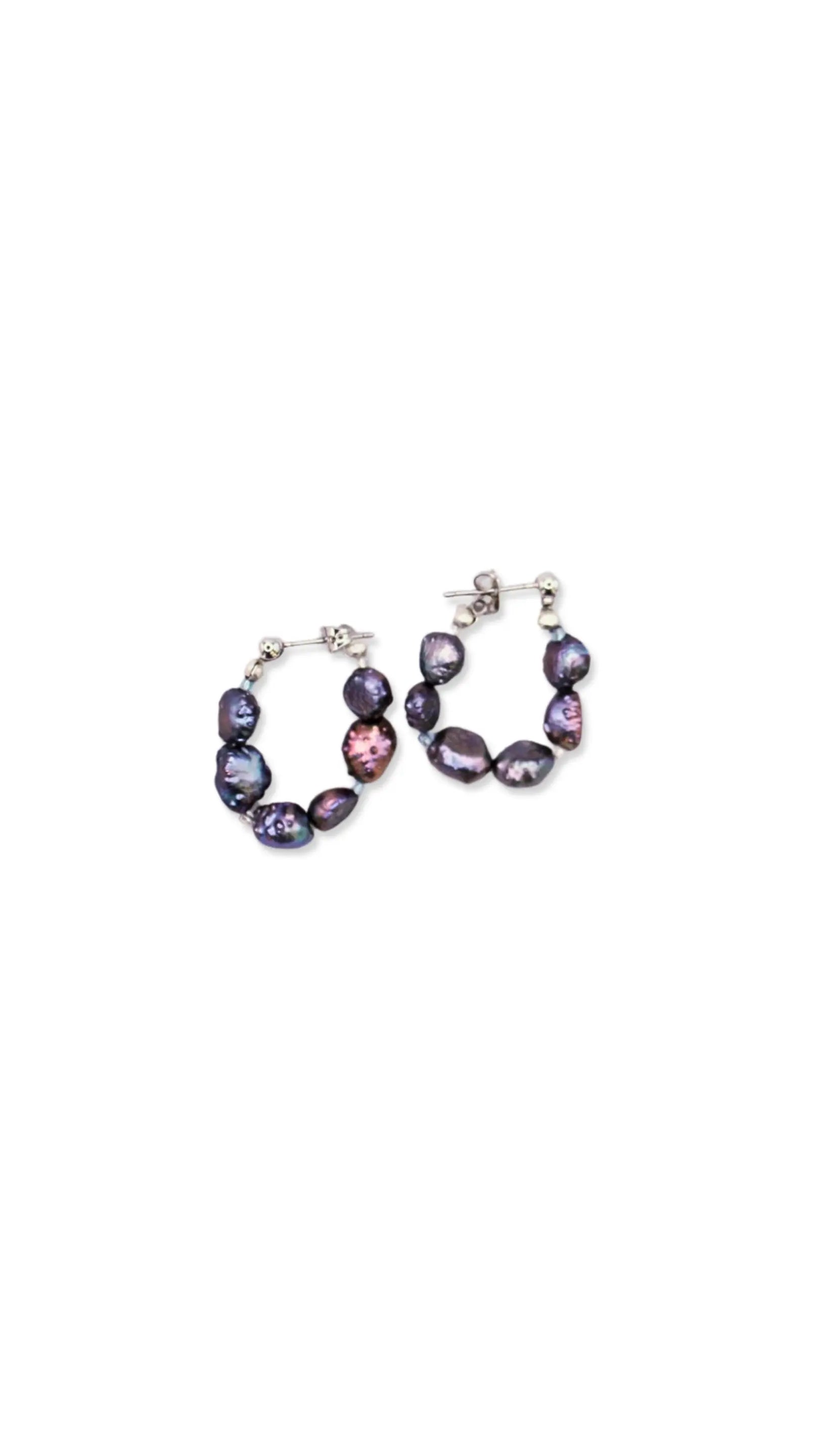 Aretes Marella arracadas con perlas tornasol