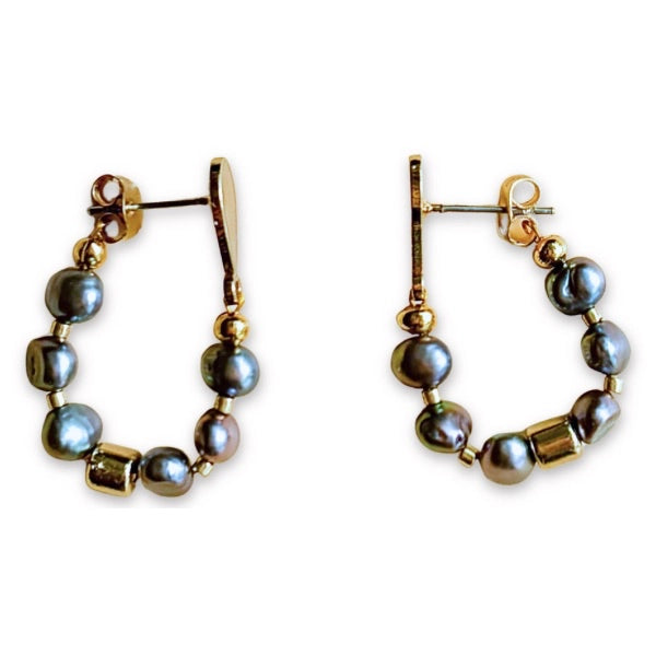 Aretes Marella perlas negras