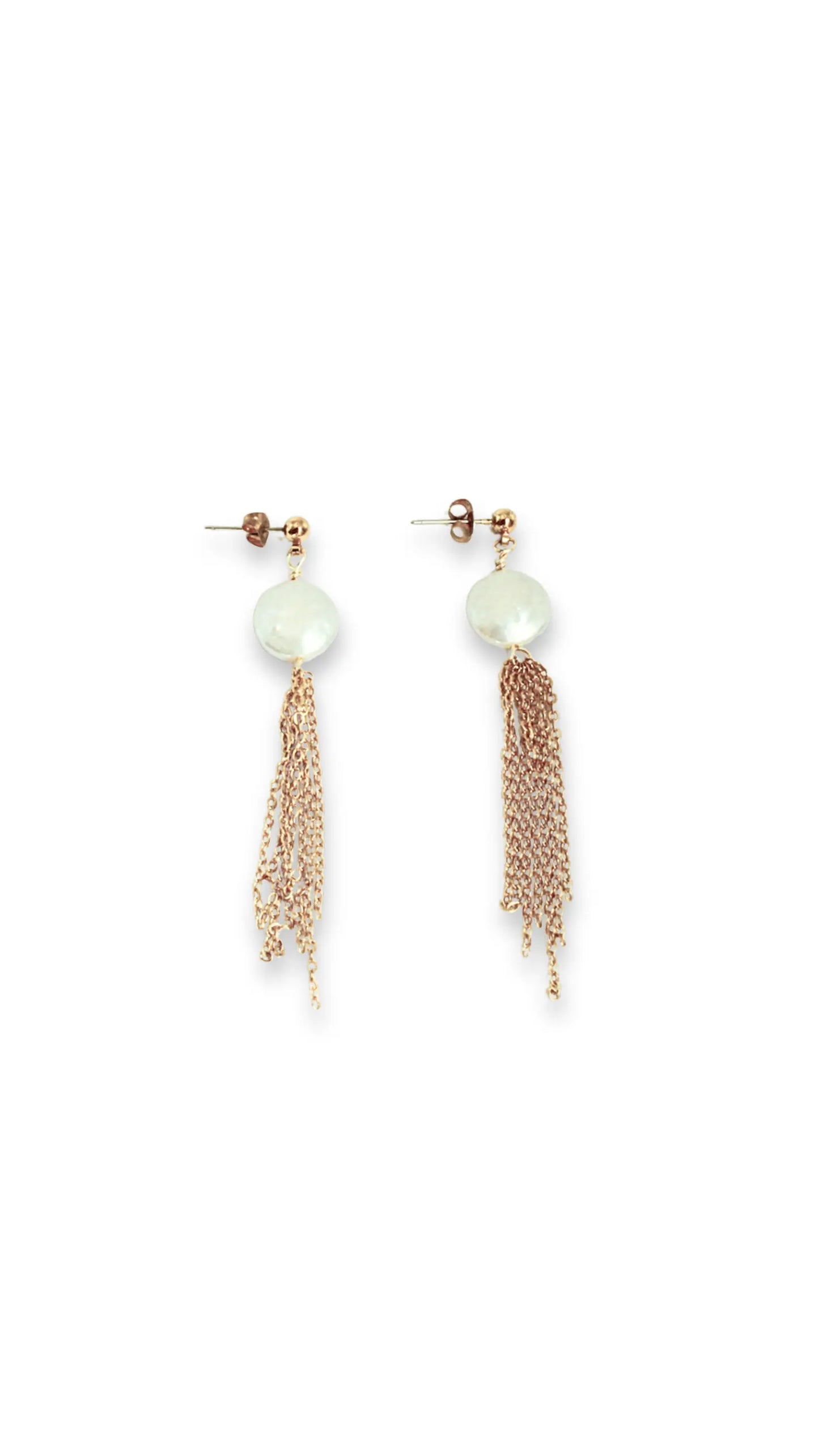 Aretes Sorin con perla moneda natural