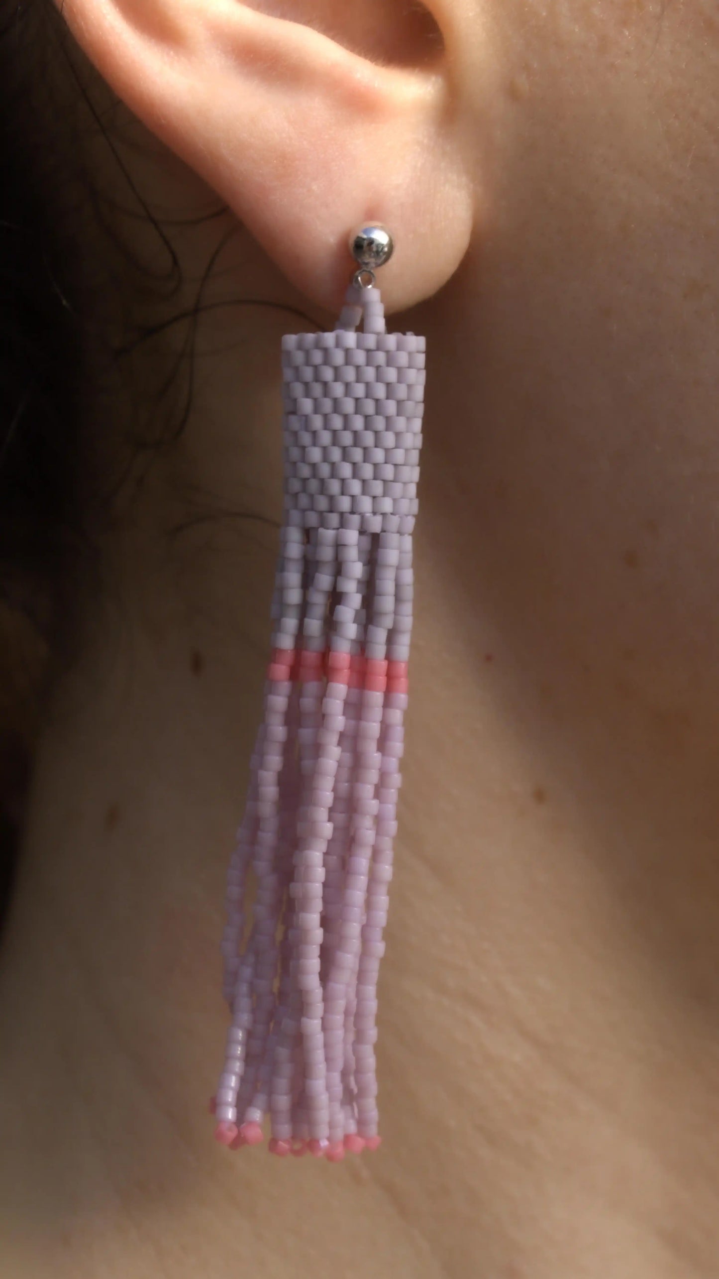 Aretes con cristales japoneses hechos a mano