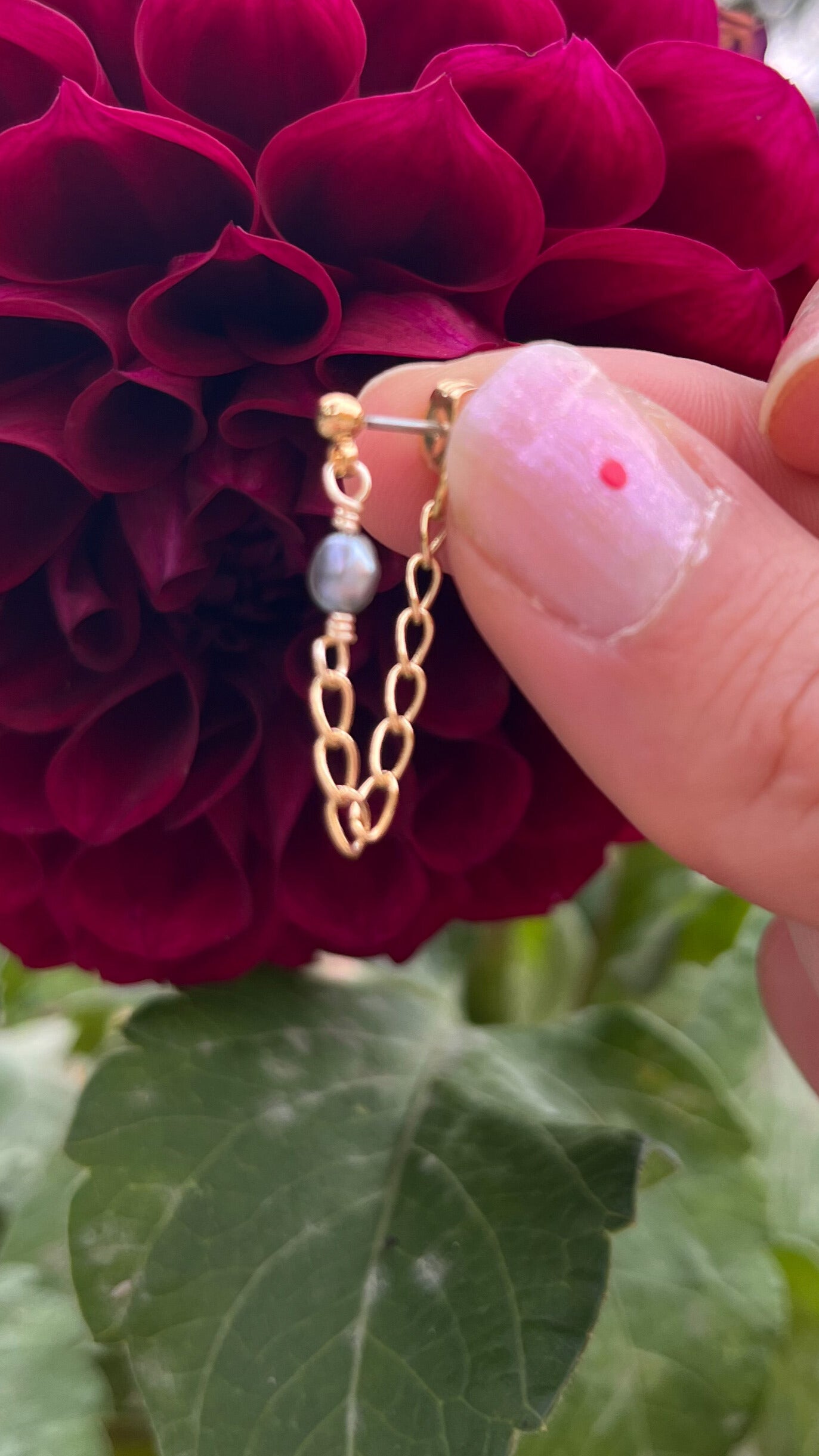 Arete individual Sereia con perla natural hecho a mano