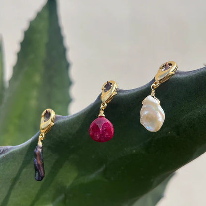 Charms Nalu intercambiables perla y piedras naturales — URi Atelier