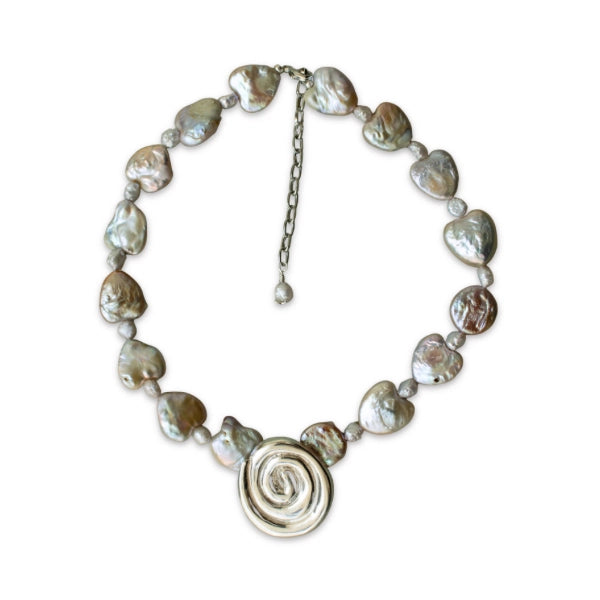 Collar Calipso con perlas y dije en plata .925
