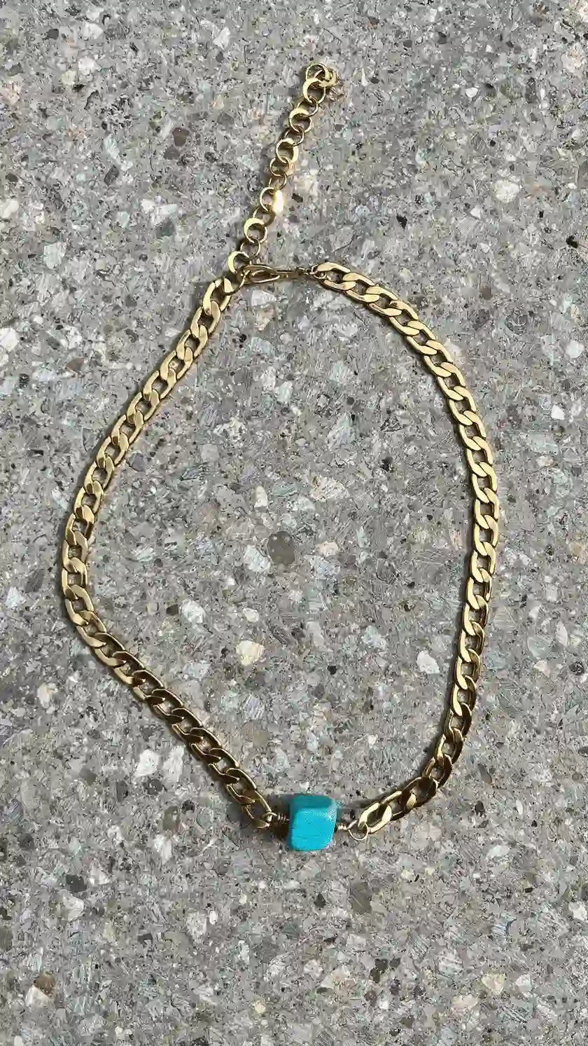 Collar Calliope artesanal con turquesa natural — URi Atelier
