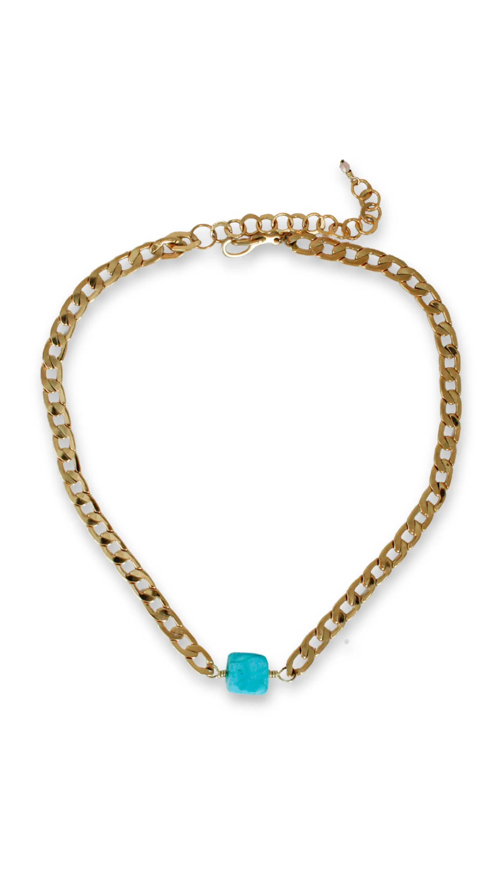 Collar Calliope con piedra turquesa