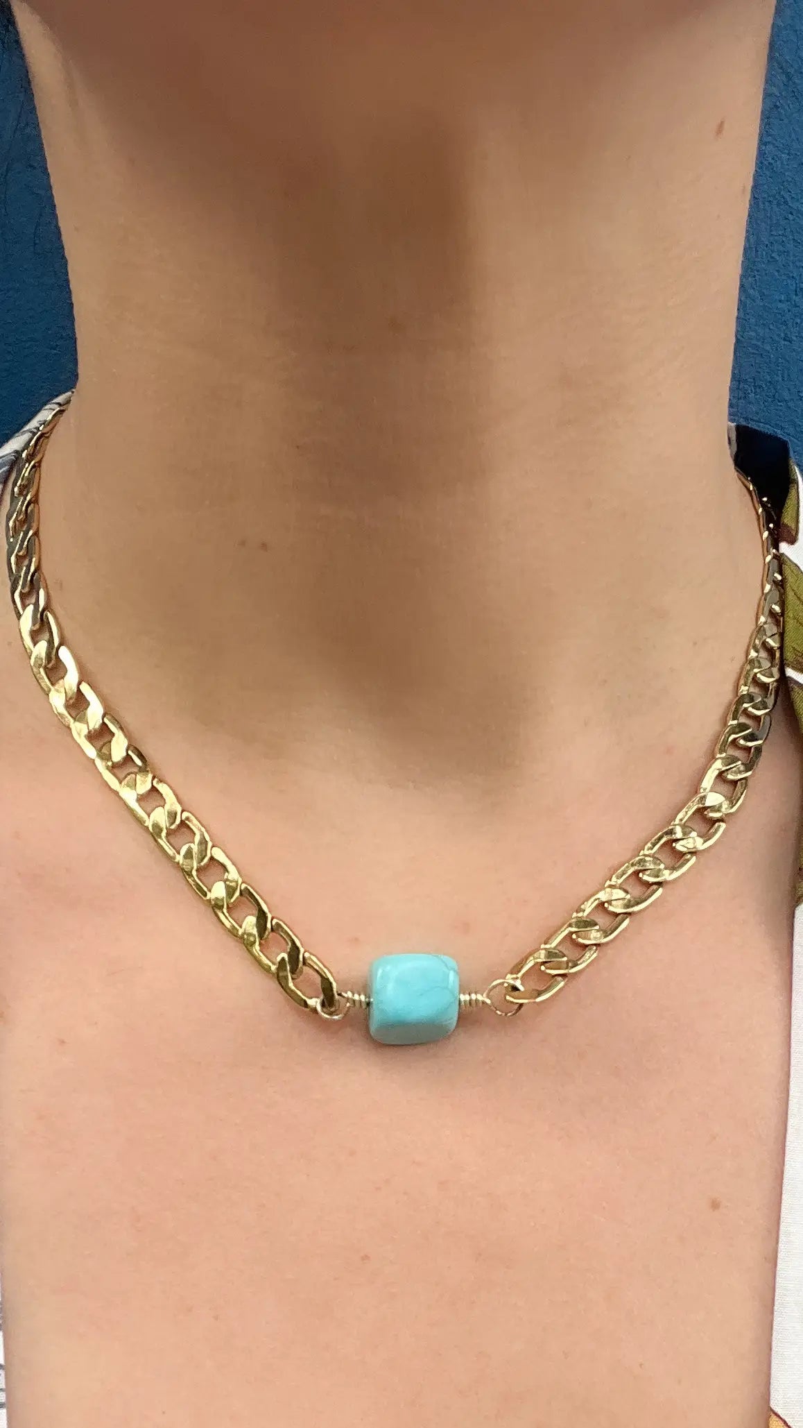 Collar Calliope artesanal con turquesa natural — URi Atelier