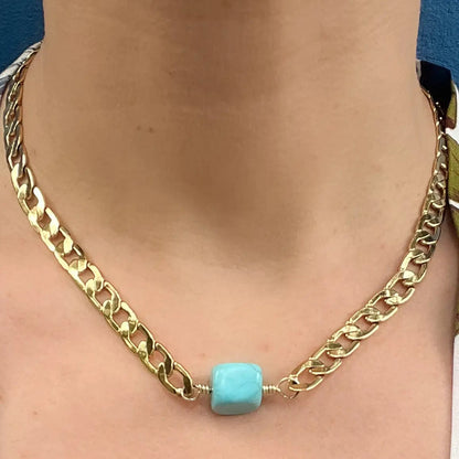 Collar Calliope artesanal con turquesa natural — URi Atelier
