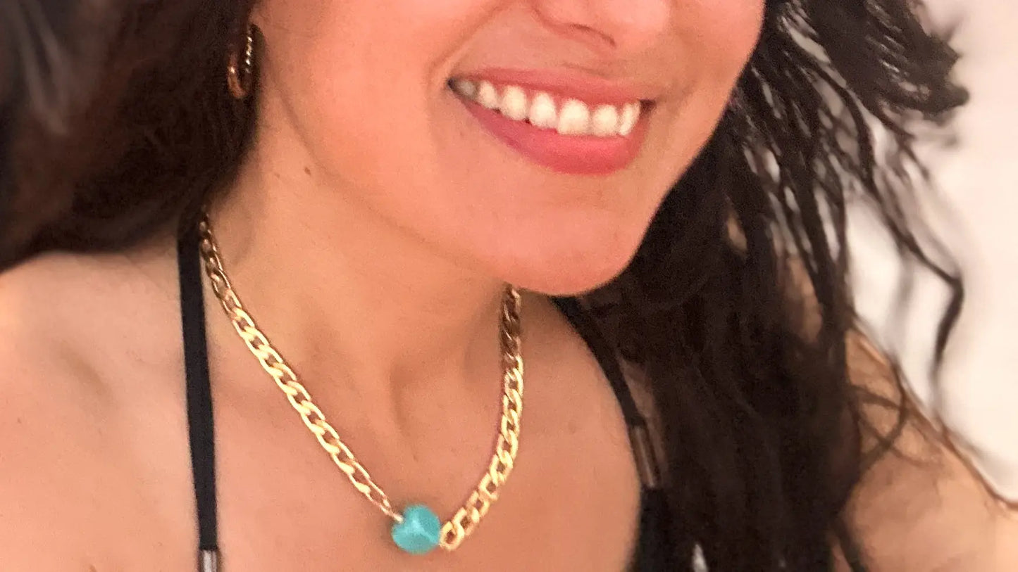 Collar Calliope artesanal con turquesa natural — URi Atelier