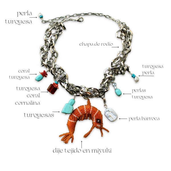 Collar Mar de Cortes Chunky con dijes de motivos de verano