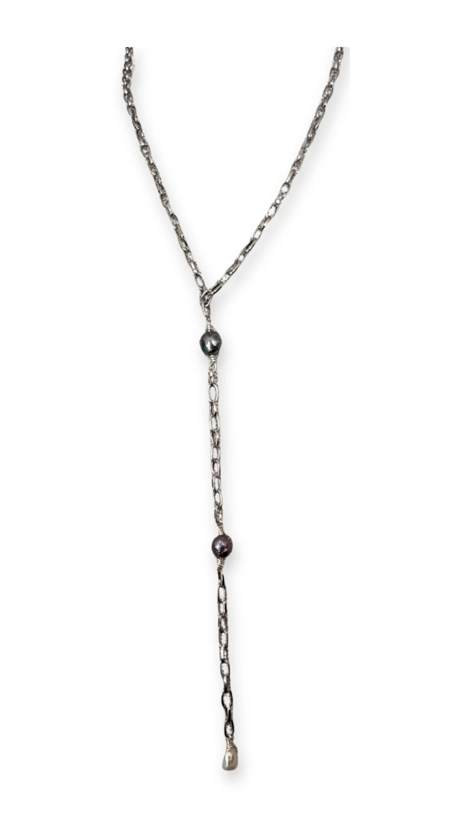 Collar Marella con perlas negras y blanca