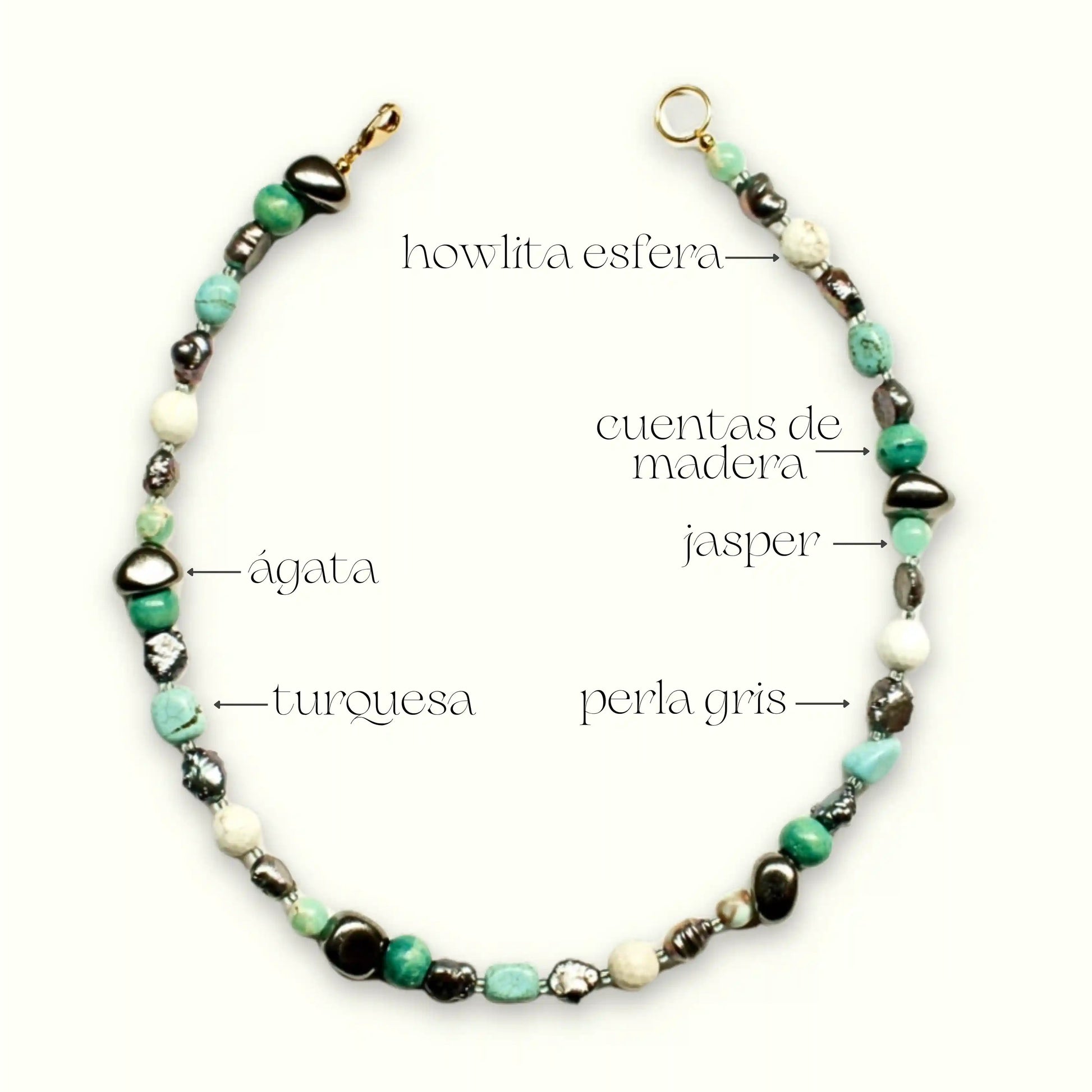 Collar Mayari con piedras naturales
