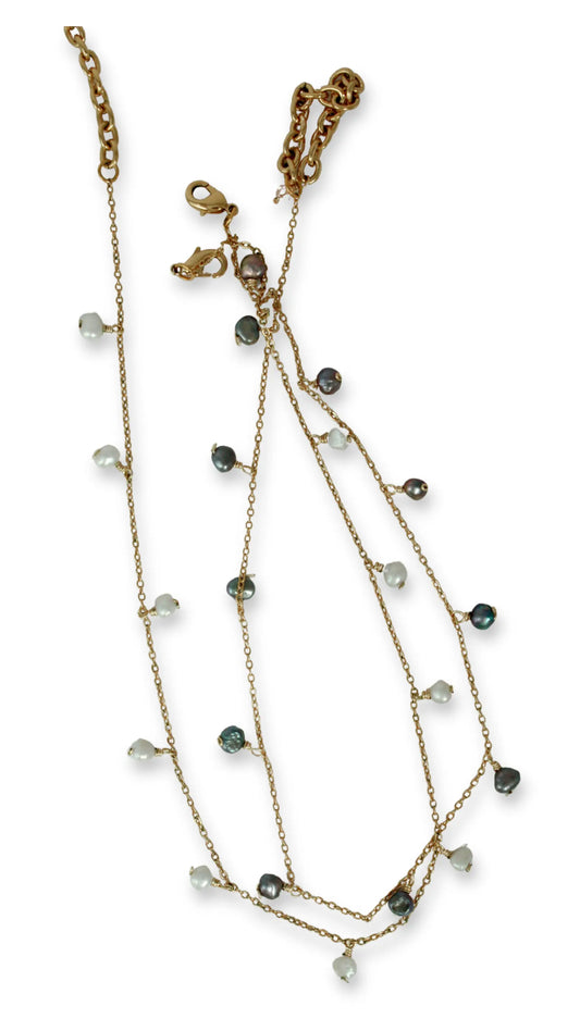 Collar Naia con ópalos y chapa de oro 18K