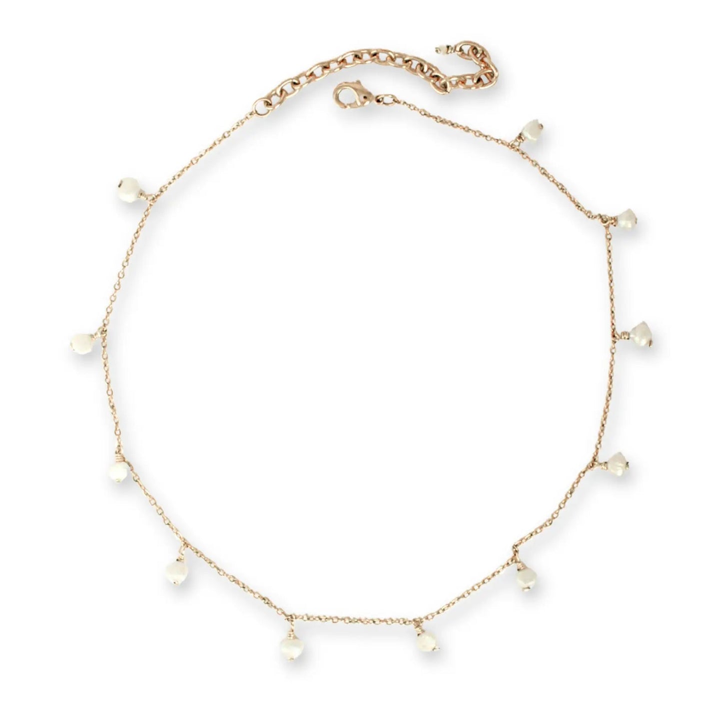 Collar dorado con piedras naturales ópalo