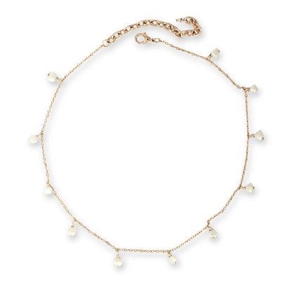 Collar dorado con piedras naturales ópalo