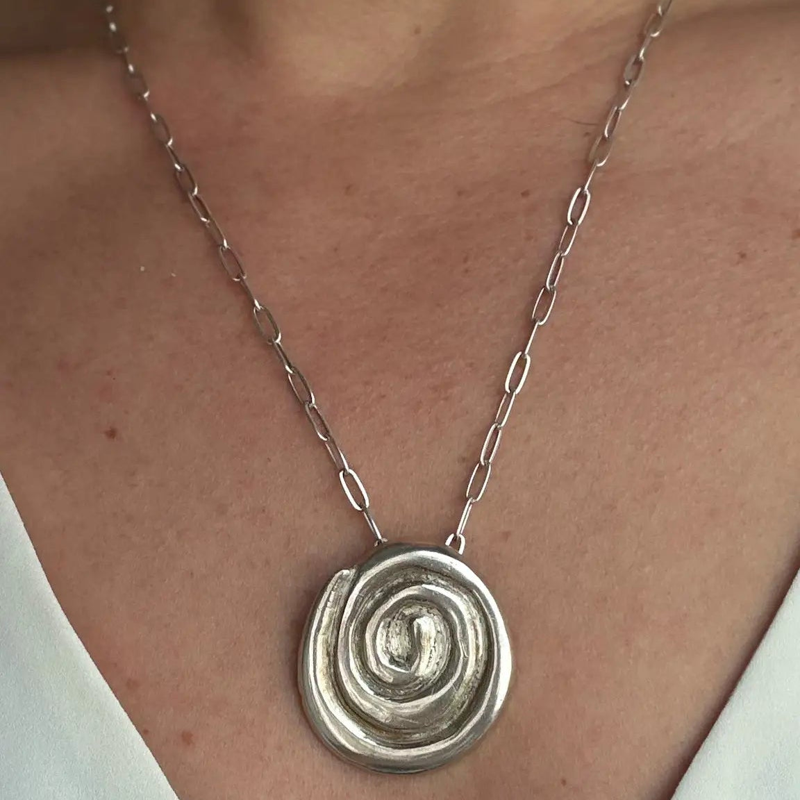 collar espiral plata .925