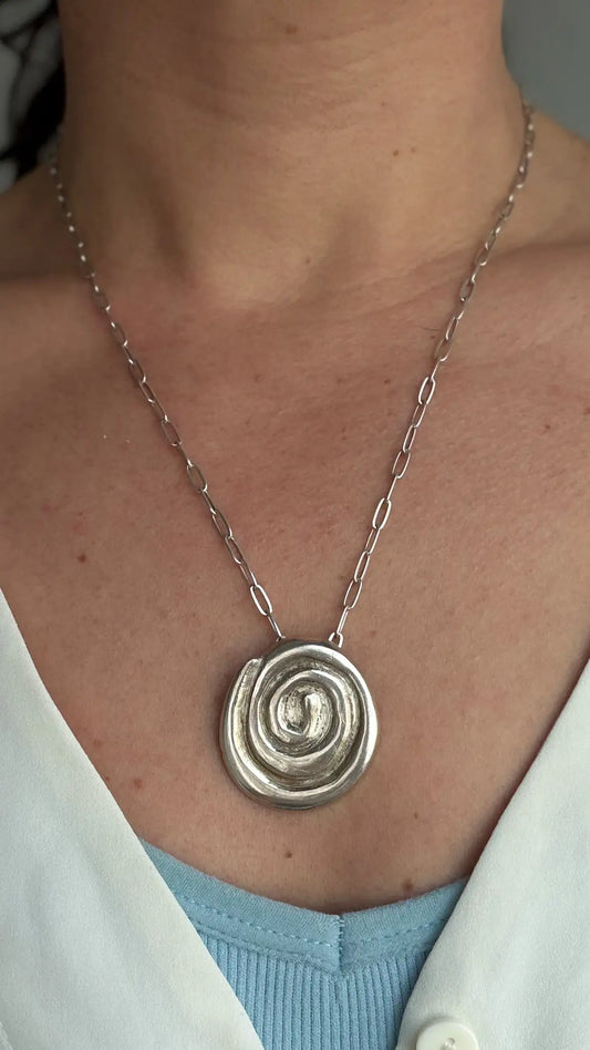 collar espiral plata .925