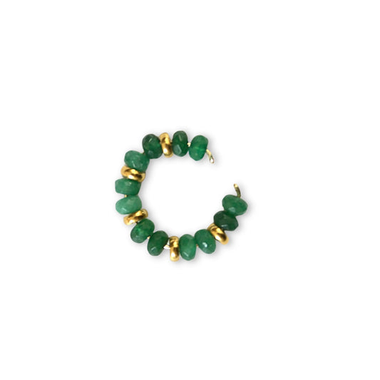 Earcuff Enso con jade natural hecho a mano — URi Atelier