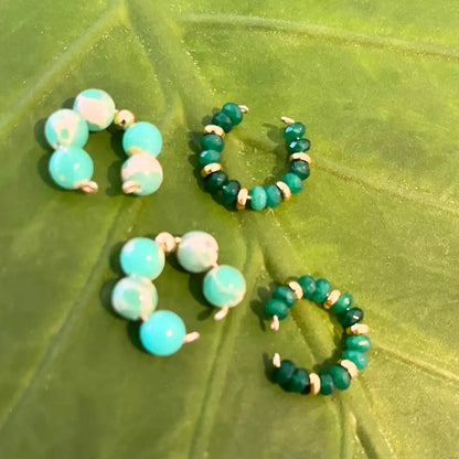 Earcuff Enso con jade natural hecho a mano — URi Atelier