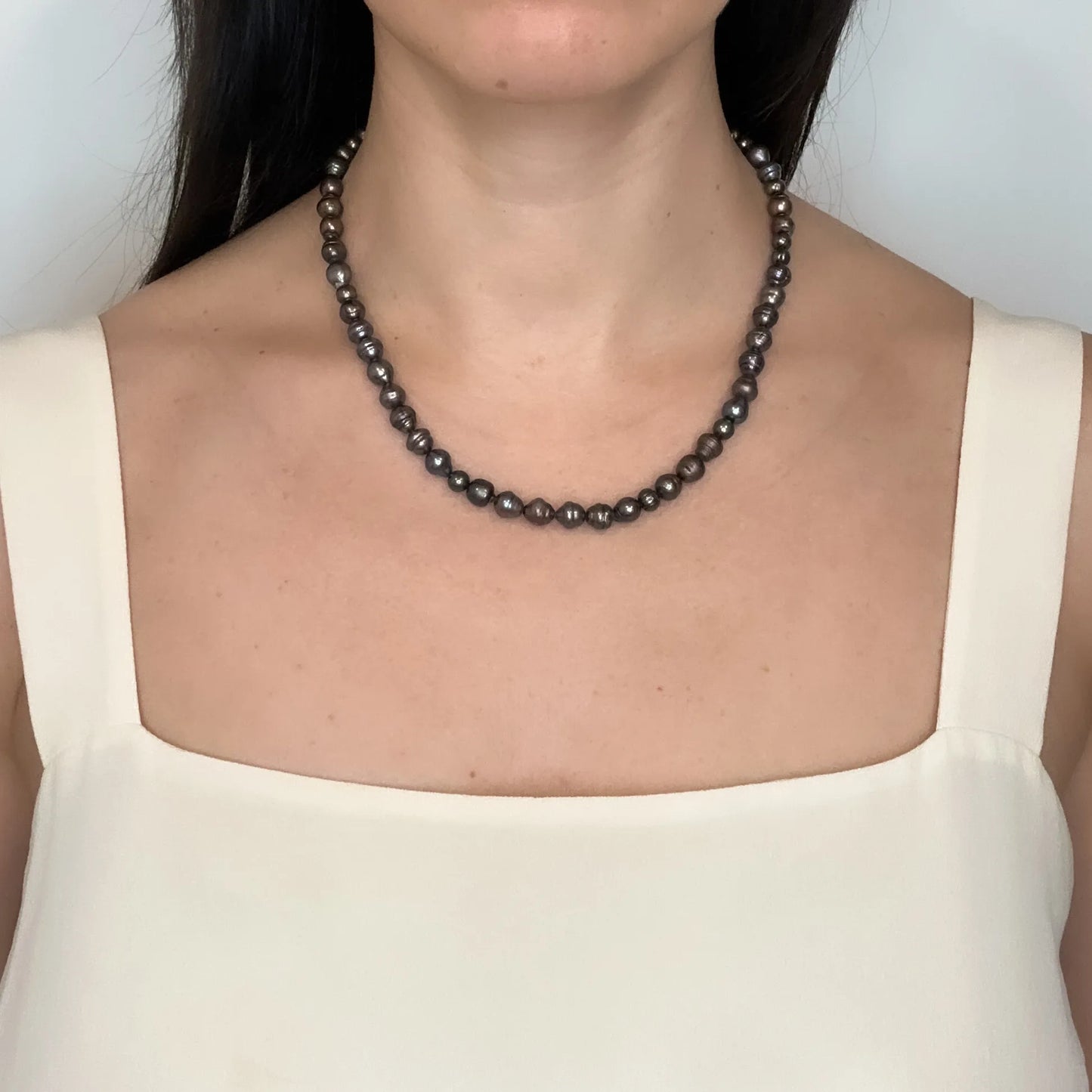 Collar perlas negras
