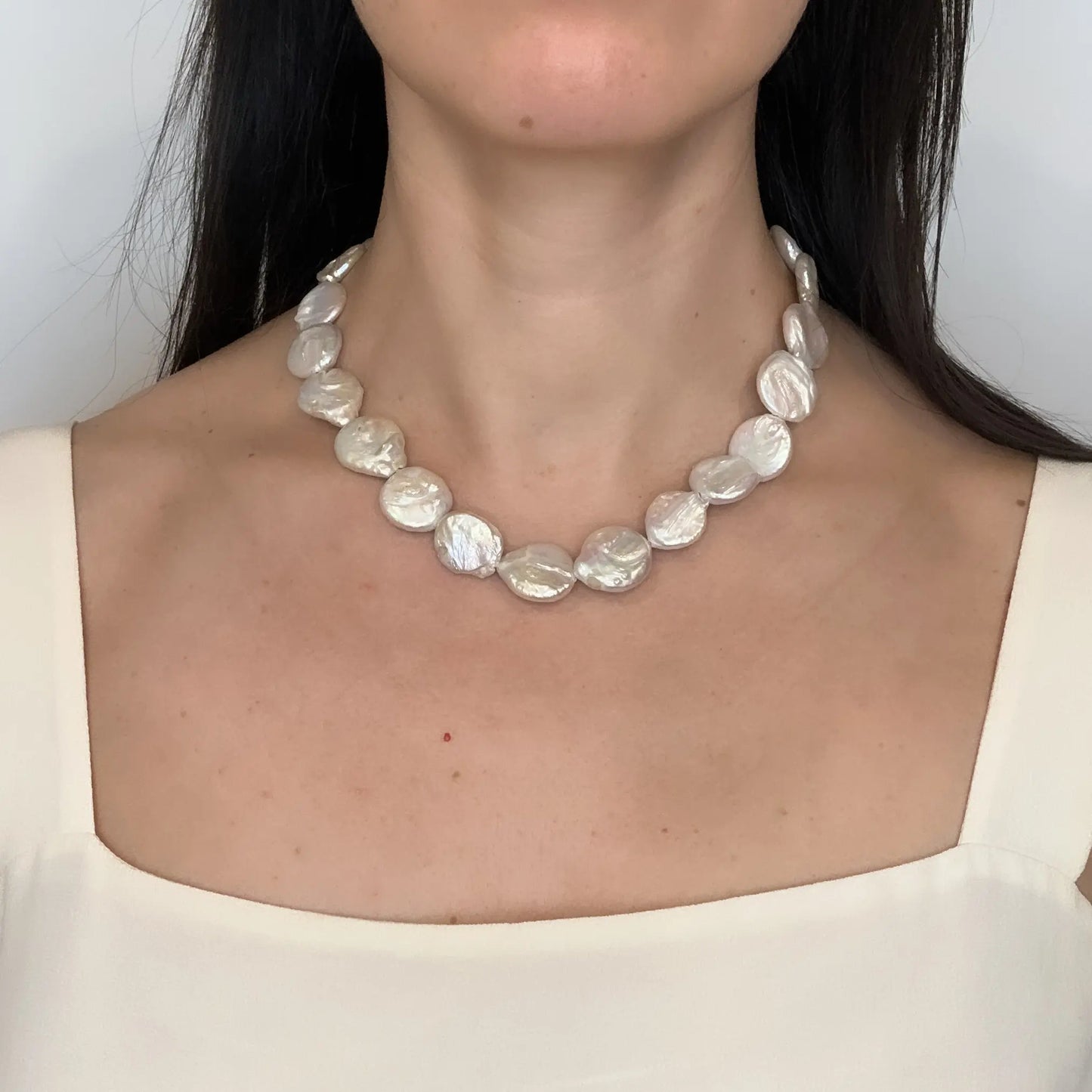 Collar perla moneda