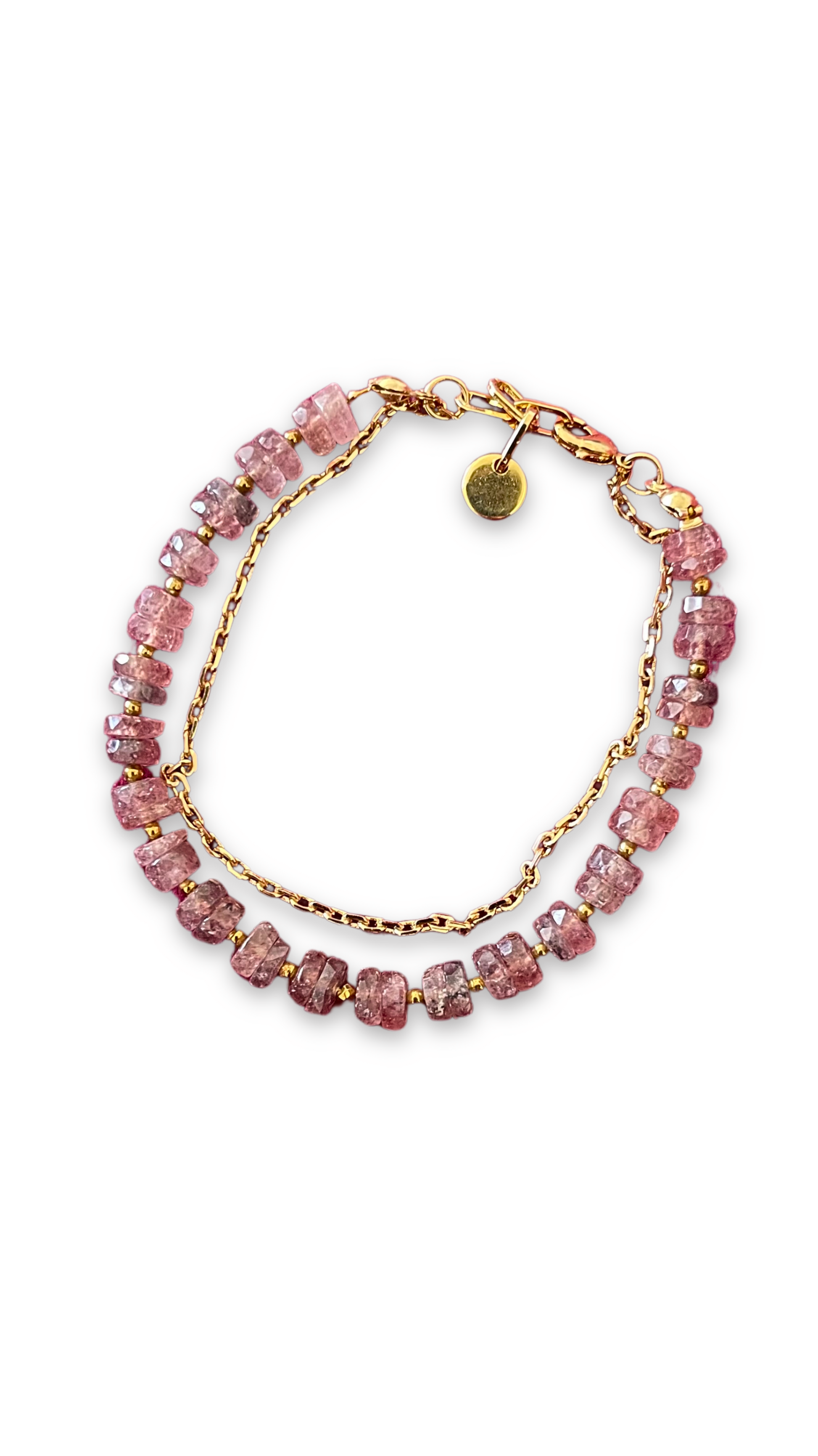 Pulsera Leora con cuarzo fresa