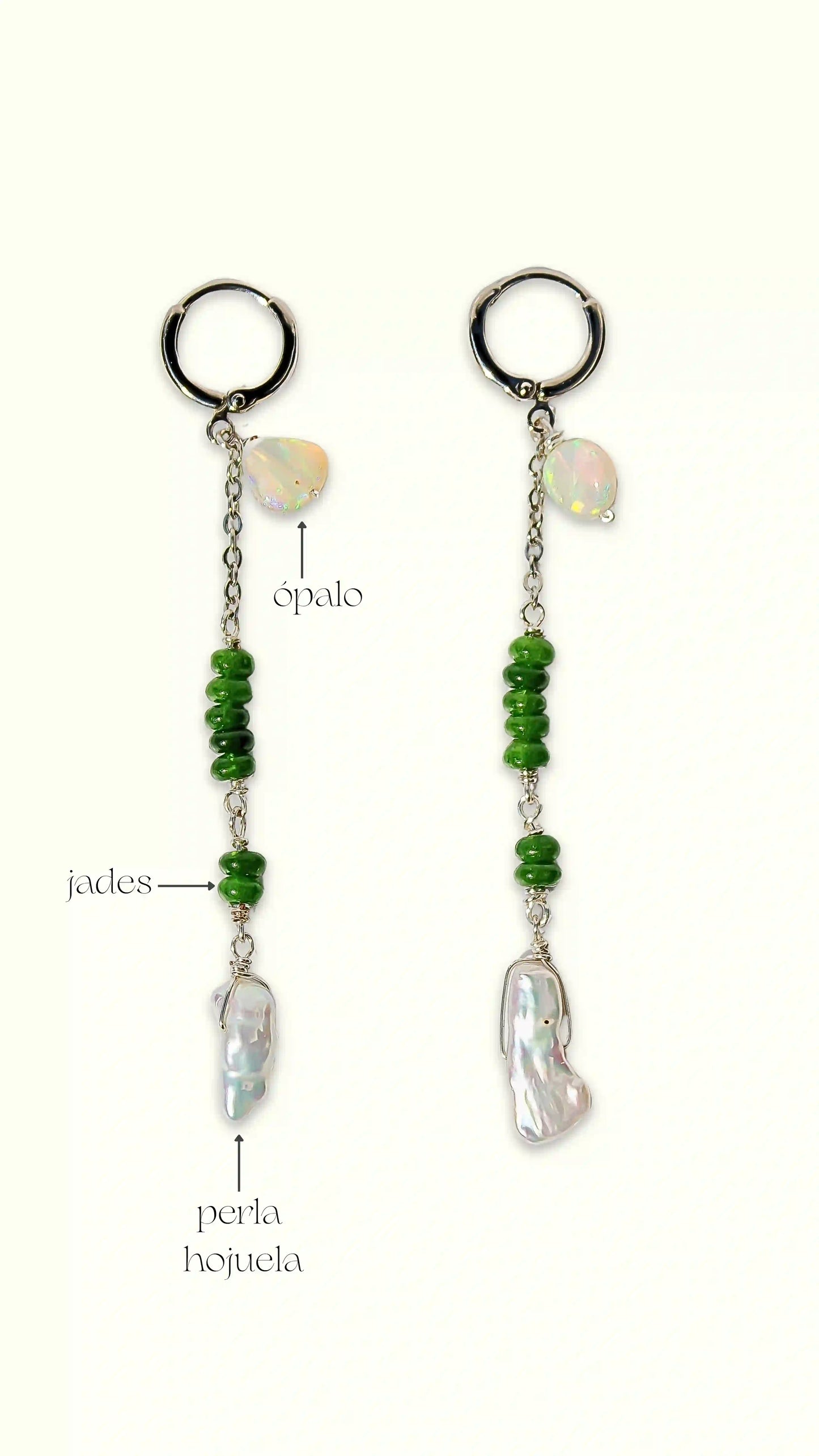 aretes con piedras naturales