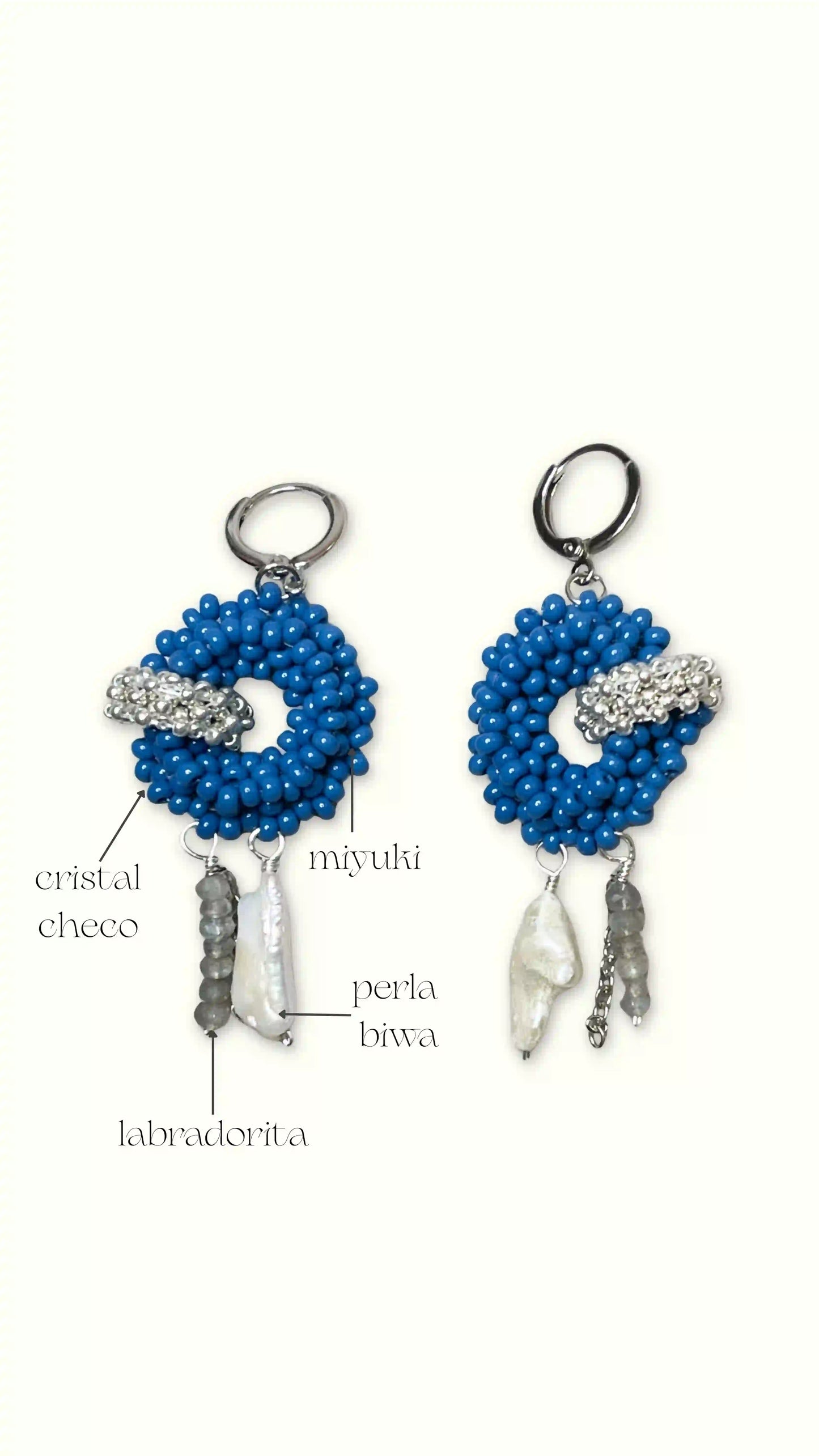 Aretes Aiyana tejidos a mano con cristales japoneses