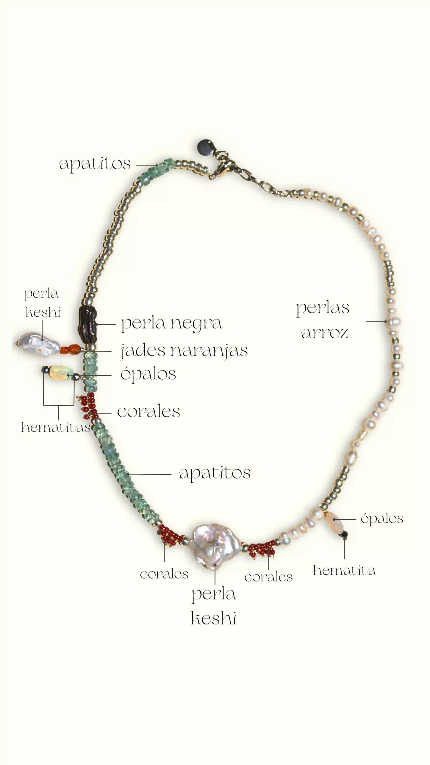 collar anahisa con piedras naturales