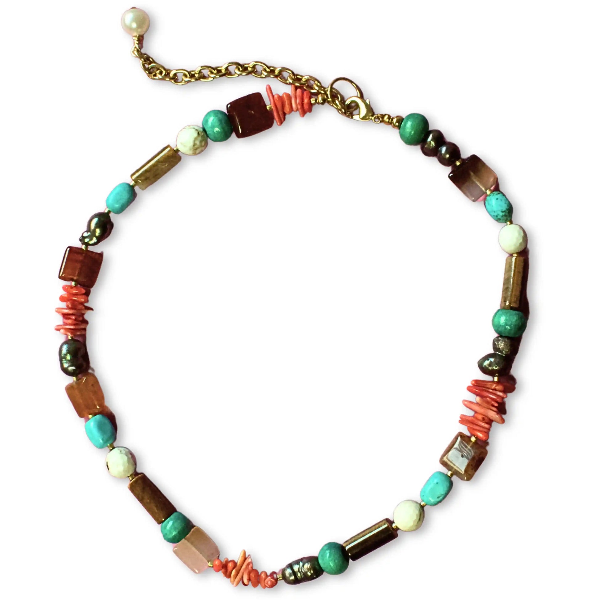 collar mayari con piedras naturales