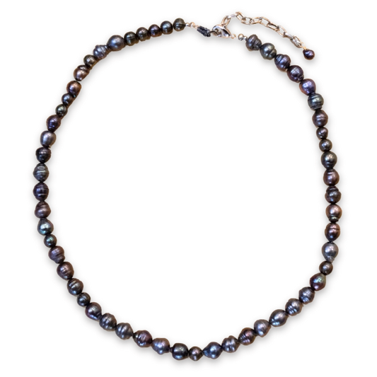 Collar perlas negras