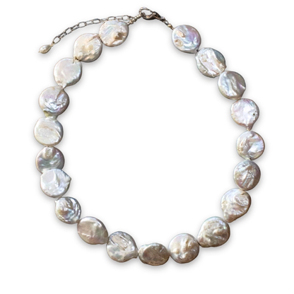 Collar perla moneda